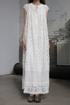 INTO THE EAST 25 Autumn/Winter Water-soluble Floral Round Neck Drawstring Dress ITE-E1DGSS030WT20DS-BAI White